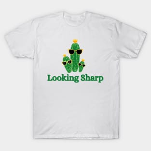 Looking Sharp - Cactus with Yellow Flowers and Sunglasses T-Shirt